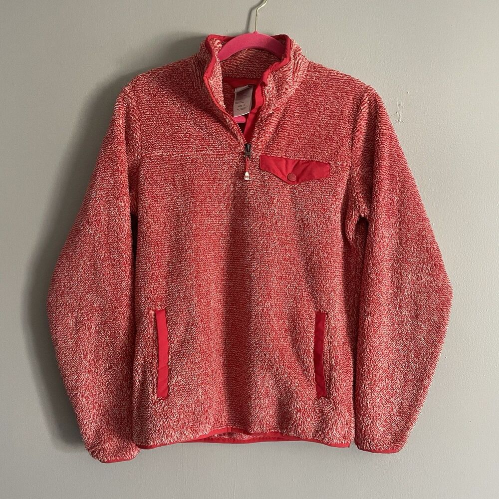 Cinch Pullover Sweater Small Women’s Red White Fuzzy Comfortable